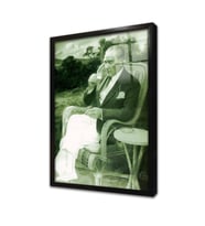 Atatürk Kahve İçerken Çerçeveli Cam Tablo