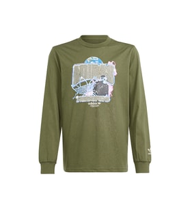 adidas Longsleeve Çocuk Günlük Tişört IR9772 Haki (Haki)
