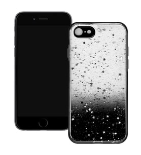 Apple iPhone 7 / iPhone 8 Simli Şeffaf Sert Slikon Kılıf (Siyah)