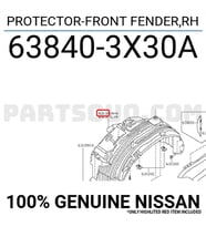 Nissan Navara Ön Çamurluk Davlumbazı Sağ 2005  (Oem No:  638403X30A)