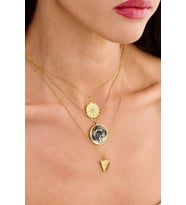 14 K Gold Kaplama 925 Ayar Gümüş Yakut Üçgen Kolye