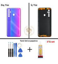 Tecno Vida Seti + Yapıştırıcı Spark 7 Pro Neon Rüyası Yapıştırıcı B-7000 Yapıştırıcı Vida Seti Arka Kapak Arka Cam Batarya Kapağı Lazer Kesim Kapak Pil Kapağı Back Cover