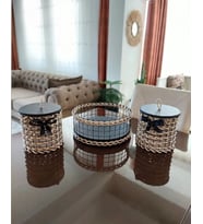 Egindra yuvarlak hasır tel 3lü mini sepet