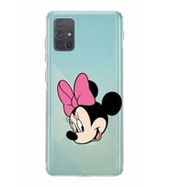 Samsung Galaxy A71  Kamera Korumalı  Kapak Minnie Mouse Tasarımlı  Şeffaf Kılıf