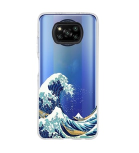 Poco X3 PRO / X3 NFC Uyumlu Kanagawa Dalga Tasarımlı Şeffaf Telefon Kılıfı