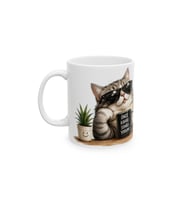 Komik Kedi Temalı A Sınıf Porselen Kupa Mizahi Tasarım Kahve Kupası 330 ml KF27072613
