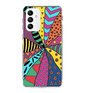 PrintiFy Samsung Galaxy M23 ile Uyumlu 1mm Slim Fit Retro Renkler 4 Baskılı Şeffaf  Kılıf