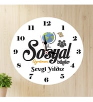 Sosyal Bilgiler Öğretmeni Duvar Saati