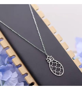 Tasarım Ananas Figürlü Kolye 925K Gümüş