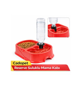 CADOPET HAZNELİ MAMA SU KABI-KIRMIZI