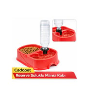 CADOPET HAZNELİ MAMA SU KABI-KIRMIZI