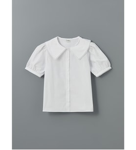 LCW Kids Beyaz Regular Fit Poplin Pencere İşlemeli Kız Çocuk Gömlek