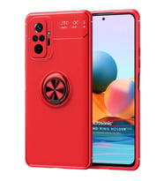 Microsonic Xiaomi Redmi Note 10 Pro Max Kılıf Kickstand Ring Holder Kırmızı