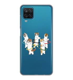 Samsung Galaxy M32 Uyumlu Tatlı Kediler Tasarımlı Şeffaf Telefon Kılıfı