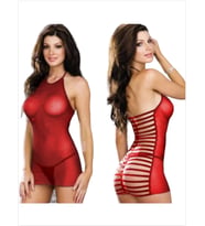 Mulvxbrf Brf02   Kırmızı Tül Babydoll Gecelik (Mulvix)