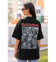 Iron Maiden Rock Metal Müzik Grubu Sırt Baskılı Unisex Oversize Tişört