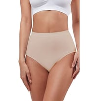 Elite Life 3D Dikişsiz Doğal Pamuk Cep Ağlı Kadın Yüksel Bel Slip Külot (Ten)