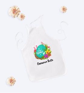 BK Gift Kişiye Özel Paskalya Bayramı Beyaz Çocuk Mutfak Önlüğü-9
