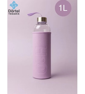 H2o Deri Kılıflı Cam Matara 1000 Ml Kırmızı