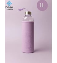 H2o Deri Kılıflı Cam Matara 1000 Ml Kırmızı