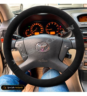 Toyota Corolla Verso AR10 Dikme Direksiyon Kılıfı Alcantara Süet Monza Black Comfort-Düz Kollu Tipler 2004-2007