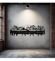 Metal Duvar Dekoru Son Akşam Yemeği Tablosu – Dini Sanat Metal Tablo – Modern Ev ve Ofis Dekoru (Siyah)