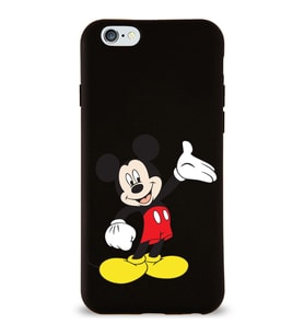 Apple iPhone 6S Plus  Lansman Kılıf Mickey Mouse Tasarımlı Altı Kapalı İçi Kadife Kaplı  Kapak (Şeffaf)
