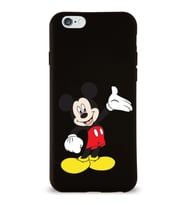 Apple iPhone 6S Plus  Lansman Kılıf Mickey Mouse Tasarımlı Altı Kapalı İçi Kadife Kaplı  Kapak (Şeffaf)