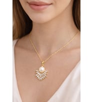 İnci Detaylı Gold Kolye