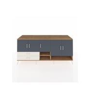 Kronos Konsol 6 Raflı 2 Çekmeceli 5 Kapaklı 220x59x99 Çam-Antrasit/Aytaşı