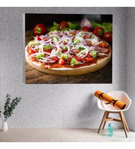 Pizza Temalı Kanvas Tablo