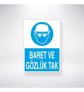 Baret ve Gözlük Tak 21x28 Arkası Yapışkanlı Levha