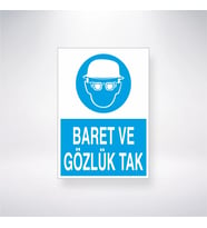 Baret ve Gözlük Tak 21x28 Arkası Yapışkanlı Levha