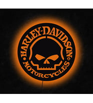 Harley Davidson Tasarımlı Led Mdf Duvar Tablosu, 6mm Ahşap Duvar Dekoru