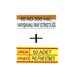 Pvc Arkası Yapışkanlı Raf Önü Fiyat Etiketliği + Silinebilir Fiyat Etiketi 50'li Set