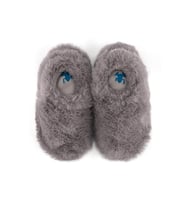Hopfrög Furry Furry Gri Kürk Barefoot Patik (Hediye Seti) (Gri-Buz)