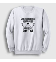 Presmono Unisex Beyaz Glasses Developer Yazılımcı Sweatshirt 334017tt (Beyaz)