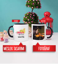 Müzik Öğretmeni Kupa Bardak Siyah Fotoğraflı