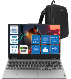 Lenovo Loq 15IRX10 Intel® Core I7-13700HX 128GB Ddr5 1tb SSD 15.6" 8GB/RTX5050 100W (1920X1080) IPS 300NITS 144Hz, G-Sync® Freedos Gaming BILG.83JE00KMTRF33+ZETTAÇANTA