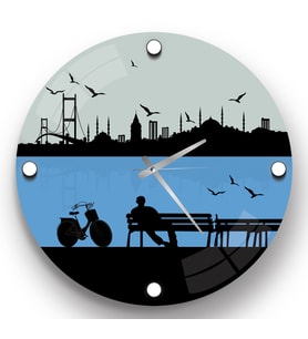 İstanbul Cam Saat - 40 cm
