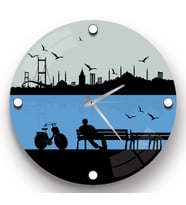 İstanbul Cam Saat - 40 cm