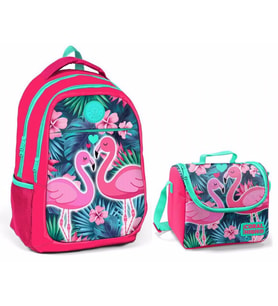 Coral High Kız Çocuk Pembe Flamingo Okul Sırt Çantası ve Beslenme Çantası
