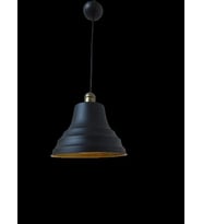 Dylight Retro Metal Eskitme Duylu Siyah içi Gold Tekli Sarkıt Avize Çap.27 cm