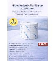 Hipoalerjenik Fix Flaster 10 cm x 10 m 1 Adet Nonwoven Medikal Sabitleme Bandı Yapışkanlı Pansuman F