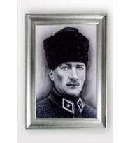 Gümüş Çerçeveli Atatürk Tablo cv950
