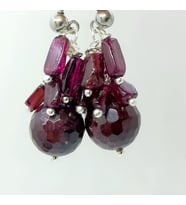 2636 Faset kesim Garnet Rodolit Garnet el yapımı küpe