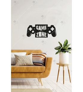 Game Zone Ahşap Duvar Dekorasyon 35X15 (Siyah)
