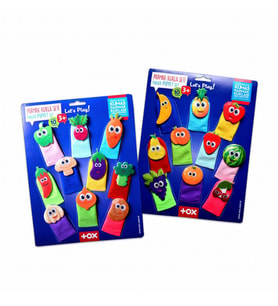 2 Set - 20 Parça Tox Meyveler ve Sebzeler Parmak Kukla T104 T105