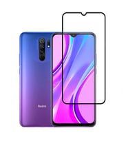 Xiaomi Redmi 9 Ekran Koruyucu Full Tam Kaplayan Kavisli Tempered Cam (Siyah)