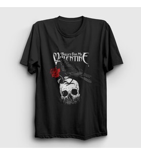 Presmono Unisex Siyah Raven Bullet For My Valentine T-Shirt 23334tt